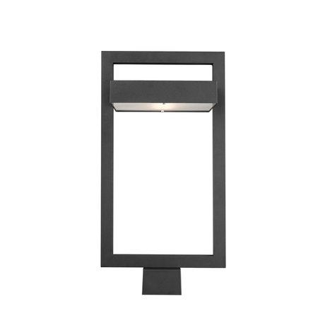 Z-Lite Luttrel 1 Light Outdoor Post Mount Fixture, Black & Frosted 566PHBS-BK-LED